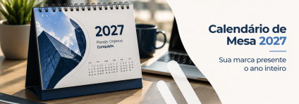 Calendário de Mesa Personalizado 2027: Um Brinde Corporativo que Mantém sua Marca Presente o Ano Inteiro