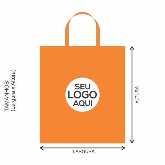 Sacola Plástica Alça Fita Personalizada 32x33cm x 0,14