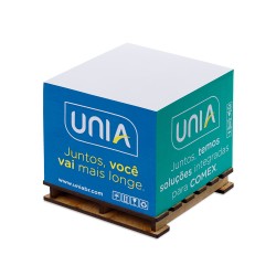 Bloco de Anotação com Pallet Logística 9x9x7,5cm Personalizado