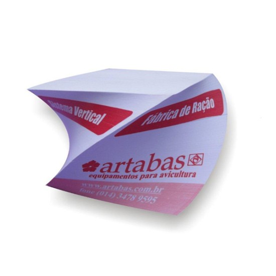 Bloco de Anotação Meia Curva 9x9x7,5cm Personalizado