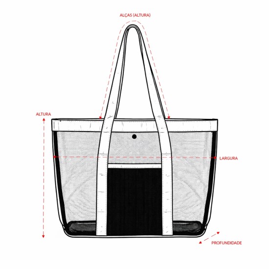 Bolsa em Tela de PVC 29x38,5x11cm Personalizada 19066