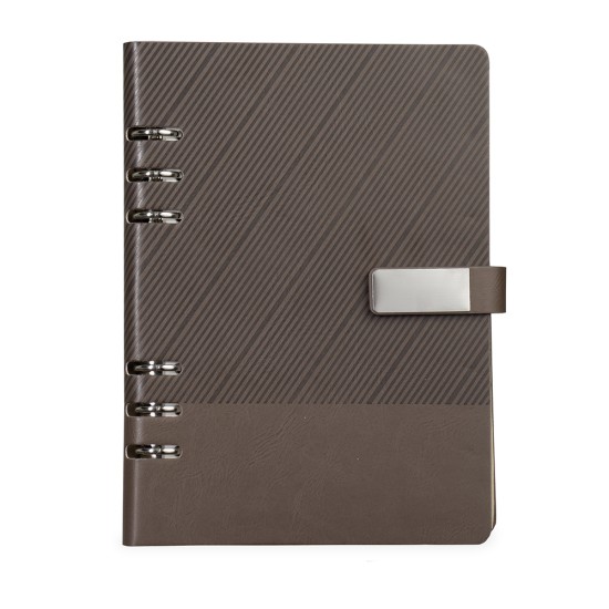 Caderno Fichário 23,2x17,9x2,8cm Couro Sintético Personalizado 19140