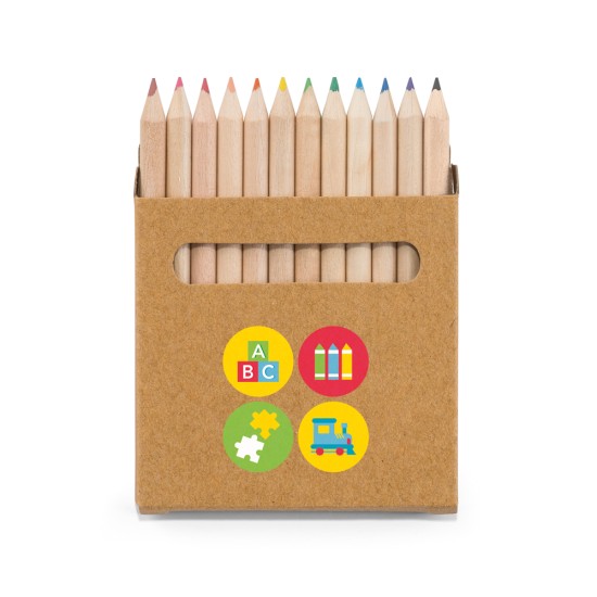 Caixa 12 Mini Lápis de Cor Coloured Personalizada 51747