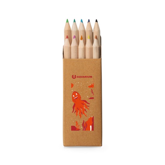 Caixa com 10 Mini Lápis de Cor Crafti Personalizada 91931