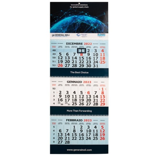 Calendário de Parede Wire-O para Logística Personalizado