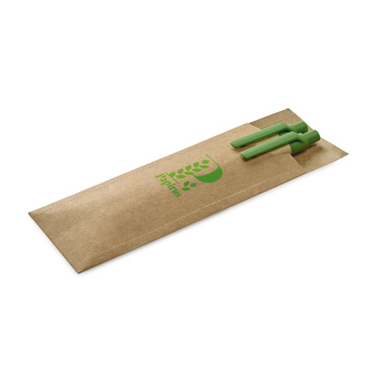 Conjunto Esferográfica e Lapiseira Leaf Personalizada 91846
