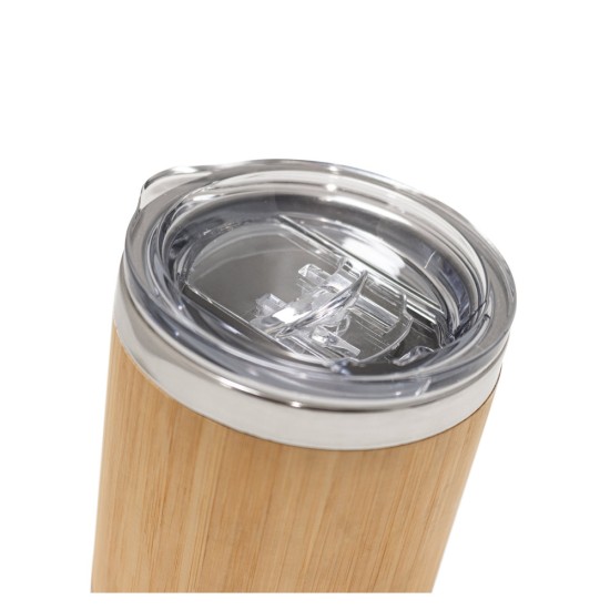 Copo de Viagem Aço inox e Bambu Lycka Personalizado 94761 