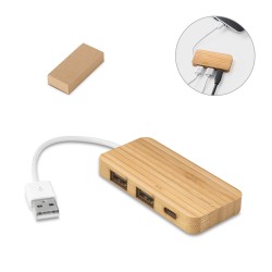 Hub em Bambu com 2 Portas Moser Personalizado 97127