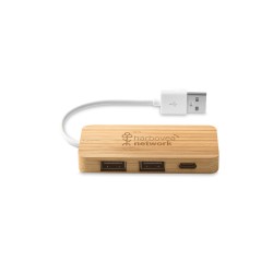 Hub em Bambu com 2 Portas Moser Personalizado 97127