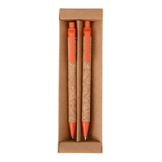 Kit Ecológico Caneta e Lapiseira Cortiça Personalizado 06083