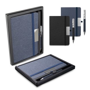 Kit Escritório A5 Capa RPET e Caneta Metálica Personalizado CAD155