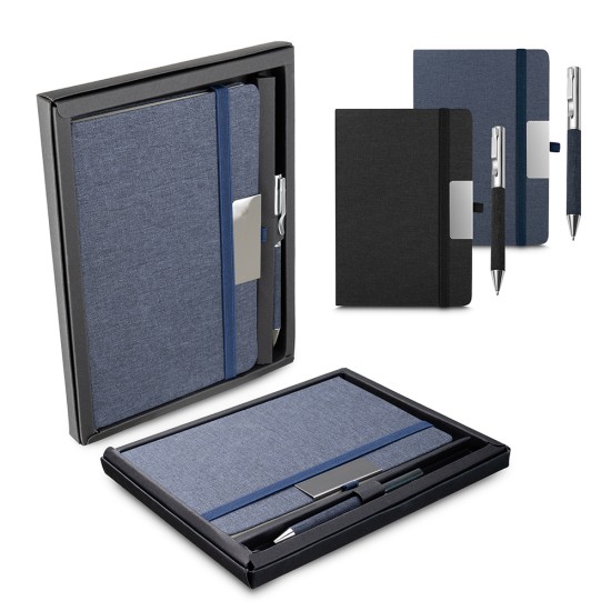 Kit Escritório A5 Capa RPET e Caneta Metálica Personalizado CAD155