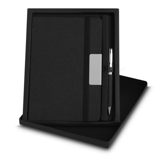 Kit Escritório A5 Capa RPET e Caneta Metálica Personalizado CAD155