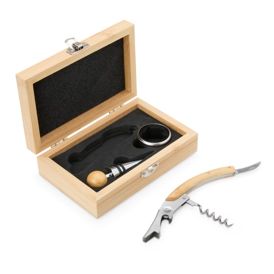 Kit Vinho Bambu 3 Peças Personalizado 08169