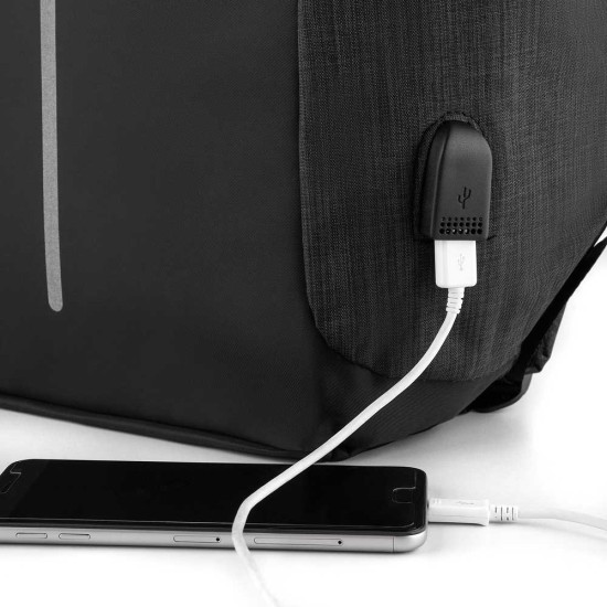 Mochila Poliéster Anti-Furto USB Personalizada 14290