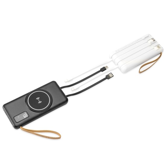 Power Bank 10.000mAh com Carregamento Indução ou Cabo Personalizado 09145