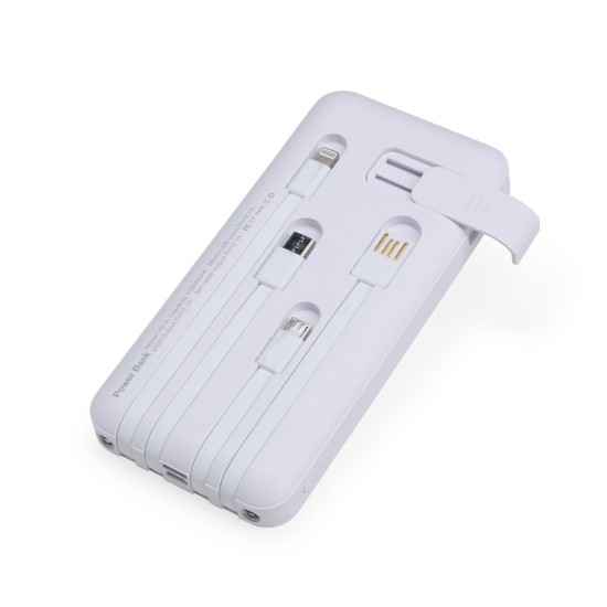Power Bank 10.000mAh com Lanterna e Multissaídas Personalizado 08219