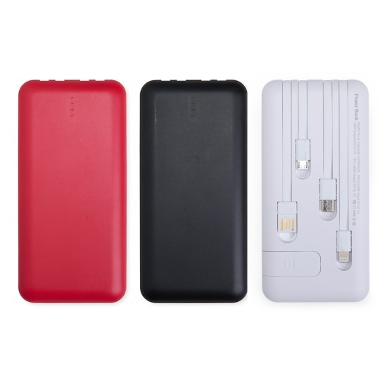 Power Bank 10.000mAh com Lanterna e Multissaídas Personalizado 08219