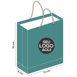 Sacola de Papel Offset Personalizada de 18x14x8cm - Código 130