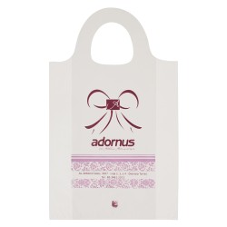 Sacola Plástica Alça Mini Tiracolo Personalizada 30x50cm x 0,10