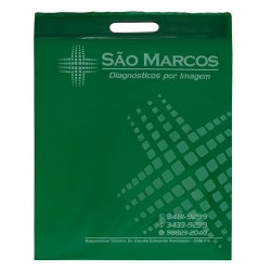 Sacola Plástica Alça Tala Trilho Personalizada 35x45cm x 0,13