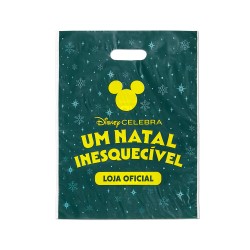 Sacola Plástica Alça Vazada 45x35cm Personalizada Natal