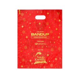 Sacola Plástica Alça Vazada 45x35cm Personalizada Natal
