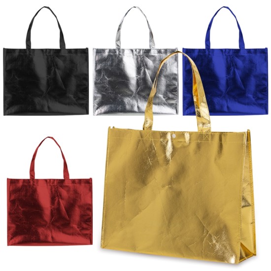 Sacola TNT Metalizada 35x45,5x11,5cm Personalizada 18537P
