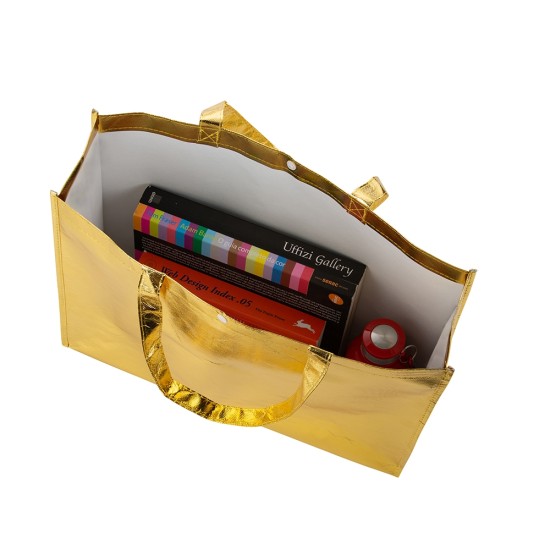 Sacola TNT Metalizada 35x45,5x11,5cm Personalizada 18537P