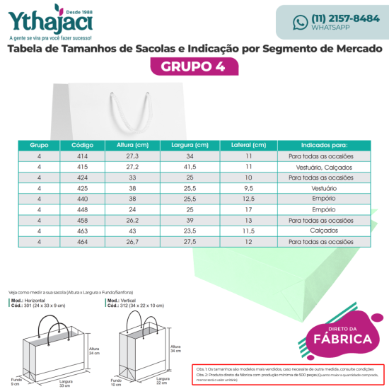 528 - Sacola de Papel Offset Personalizada de 34x48x15cm